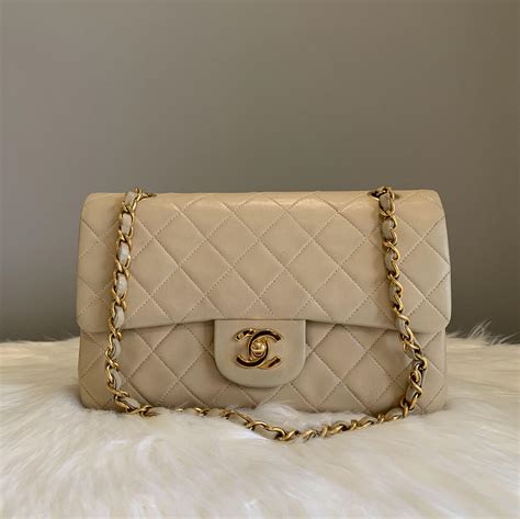 chanel white classic flap|chanel classic flap bag beige.